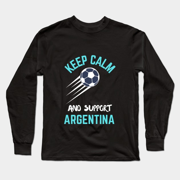 I Support Argentina Football Team Long Sleeve T-Shirt by Dippity Dow Five